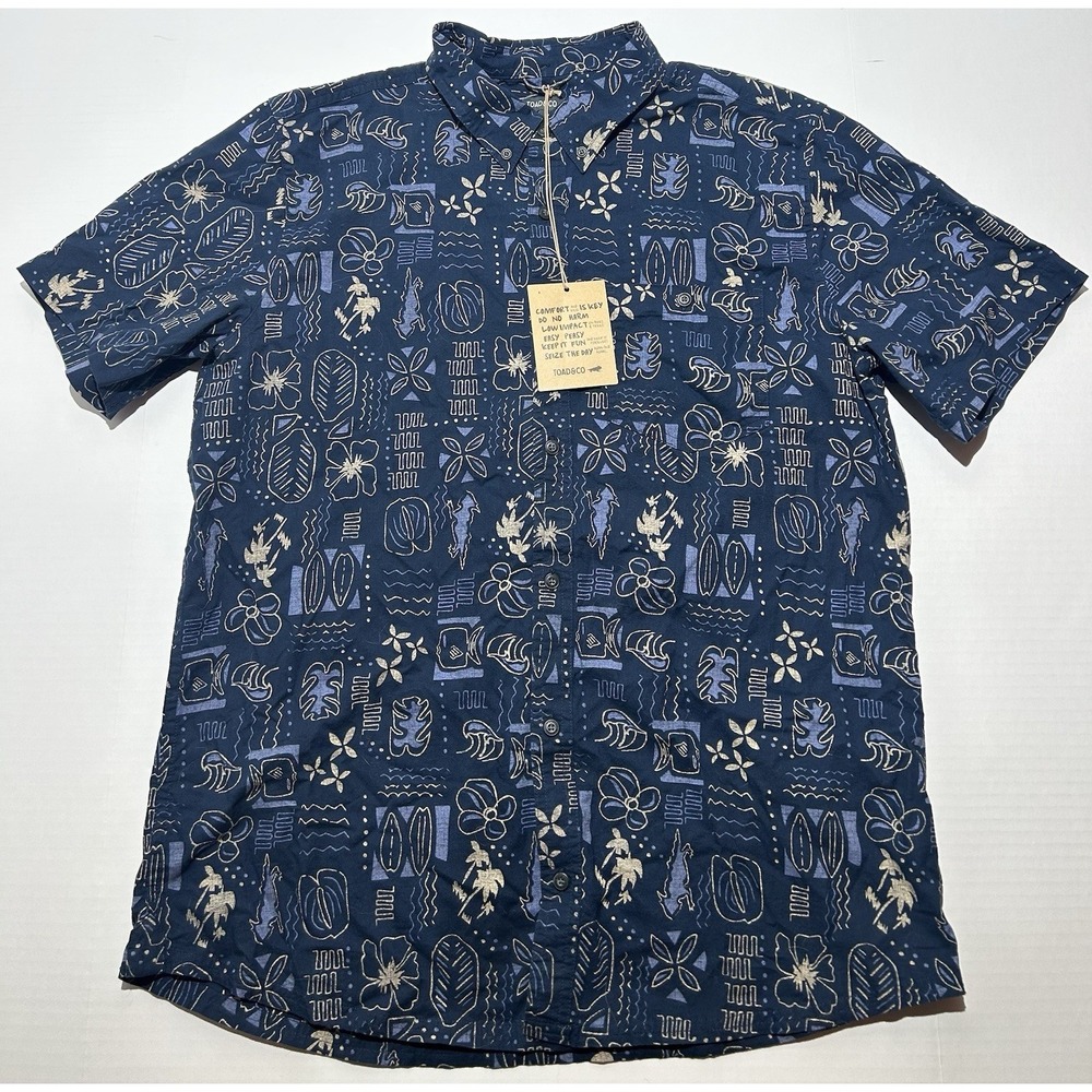 NEW Toad & Co Mattock II Short Sleeve Shirt Men's Size Large Hawaiin Casual NWT